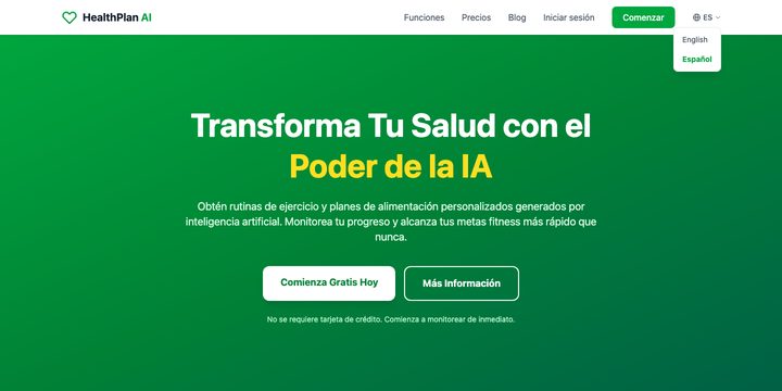 HealthPlan AI — Fitness y Nutrición