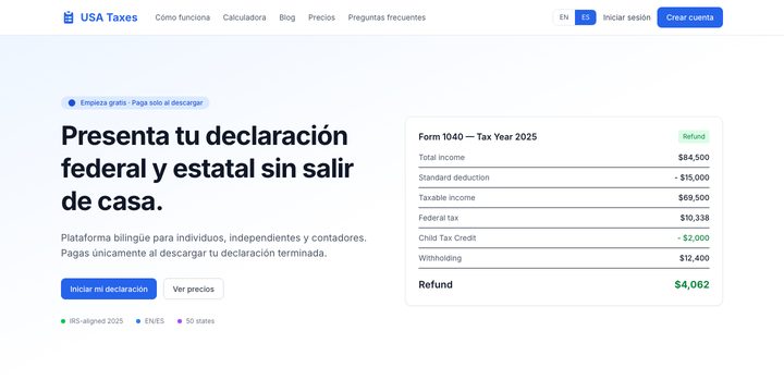 USA Taxes — Declaración en Línea